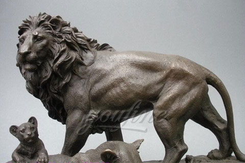 30 years factory produced a couple of outdoor casting bronze lions statues