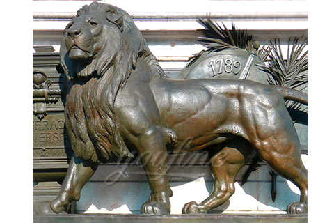 Large outdoor antique bronze lion sculptures for square
