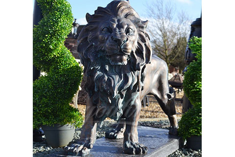 Outdoor garden decoration metal sculptures large bronze lions statues