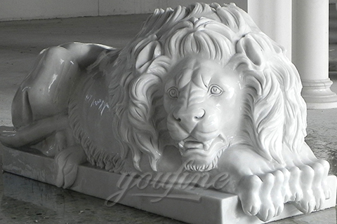 Popular design life Size marble Lion statues outdoor