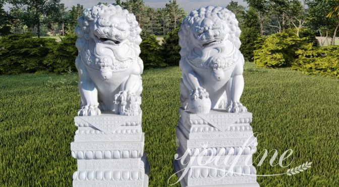 marble foo dog statues